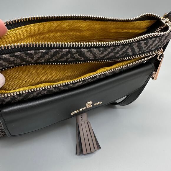 Spartina 449 Lorelei Ava Phone Crossbody Linen Herringbone and Leather - Picture 5 of 12